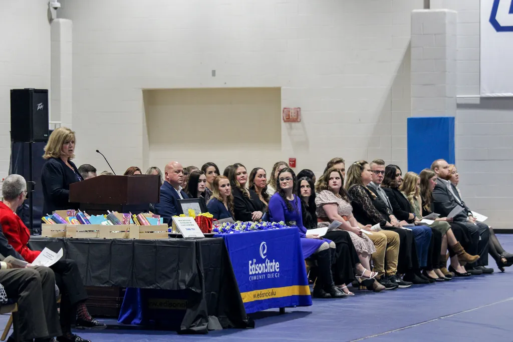 Nursing pinning program students sitting