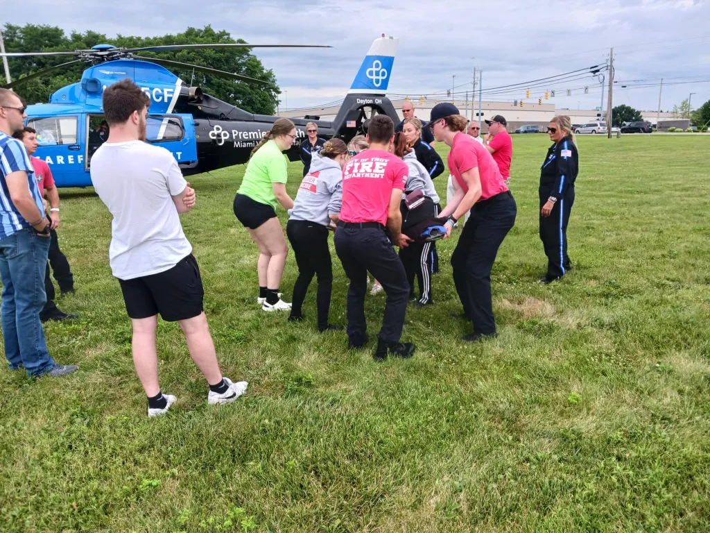 Students learning about Careflight 