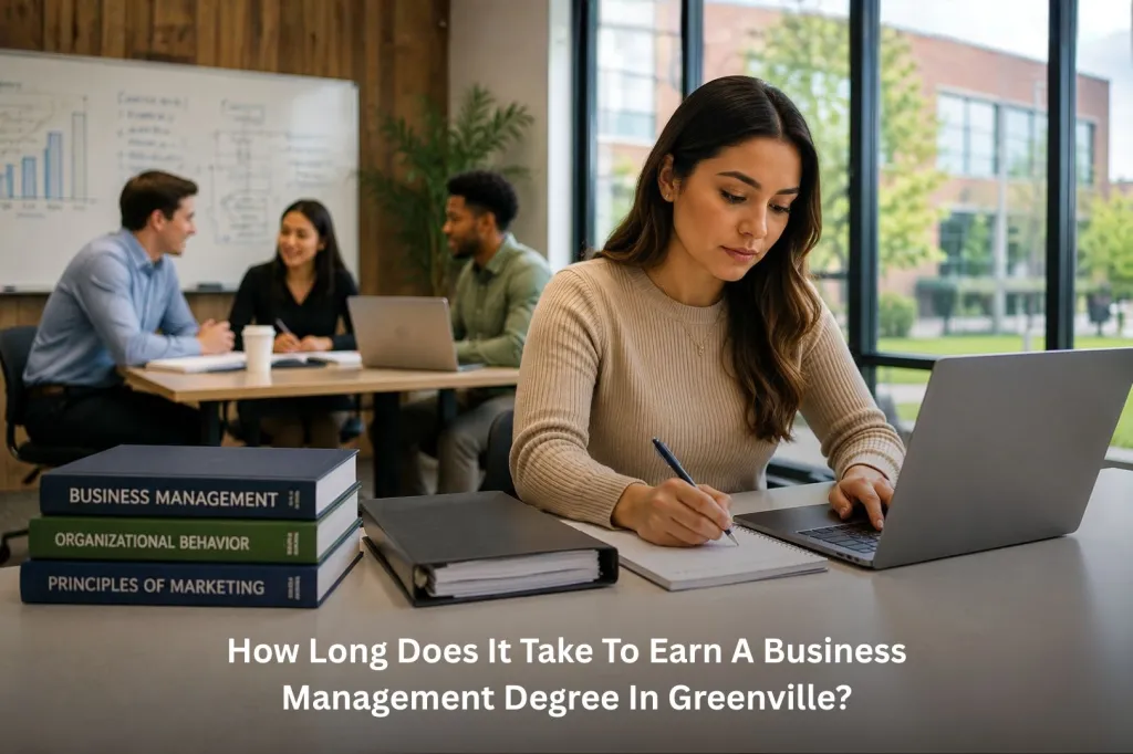 how long does it take to earn a business management degree in greenville