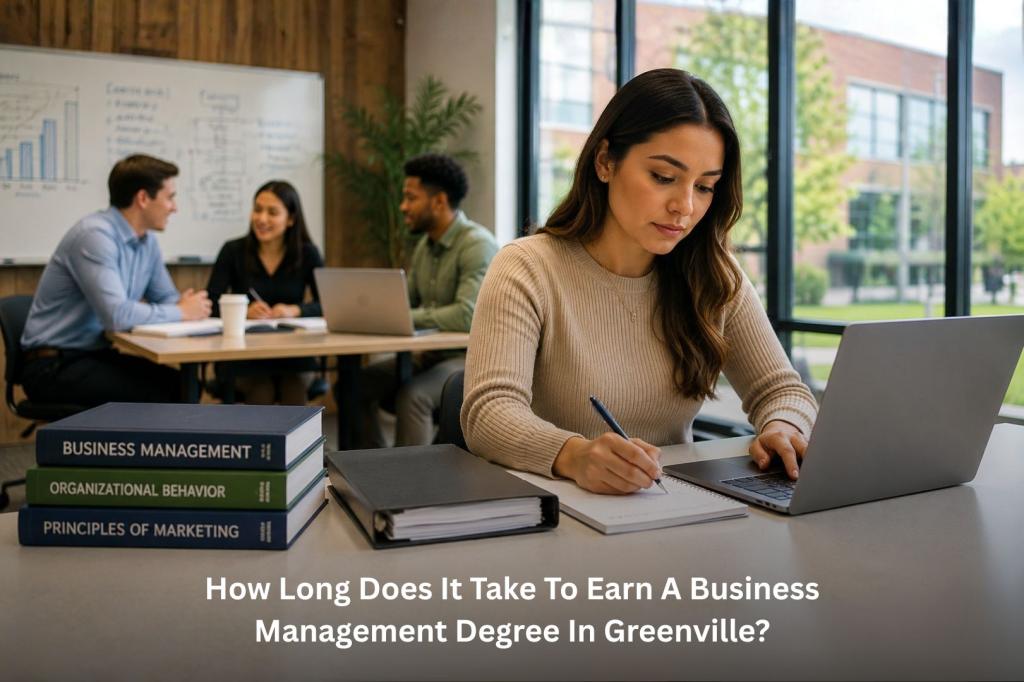 how long does it take to earn a business management degree in greenville
