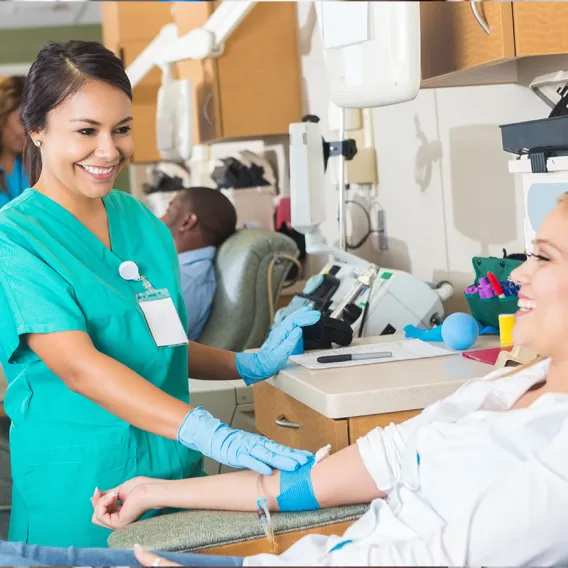 Phlebotomy Student Collecting Patient Blood Sample 