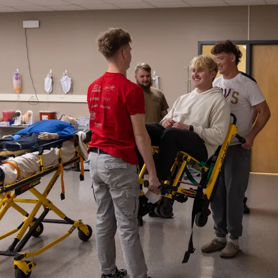 Paramedic Students Training For Critical Care Transport