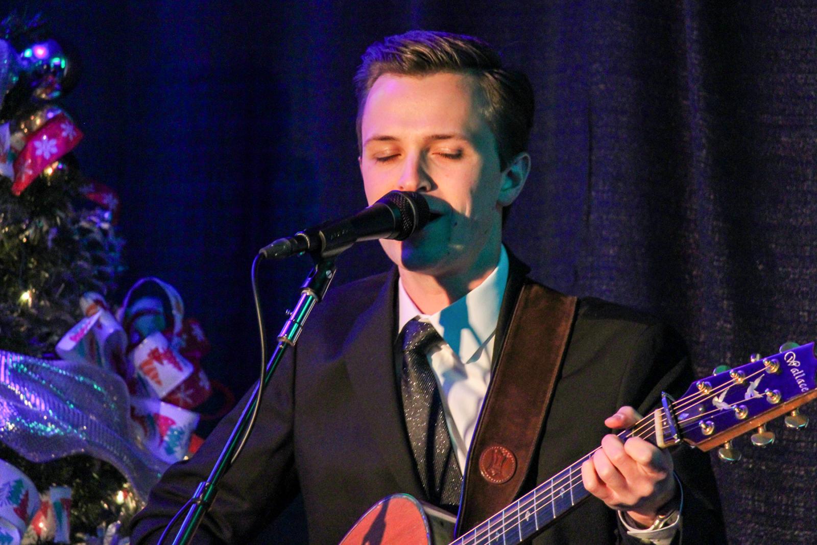 Parker Hastings performing at the 2024 Holiday Evening
