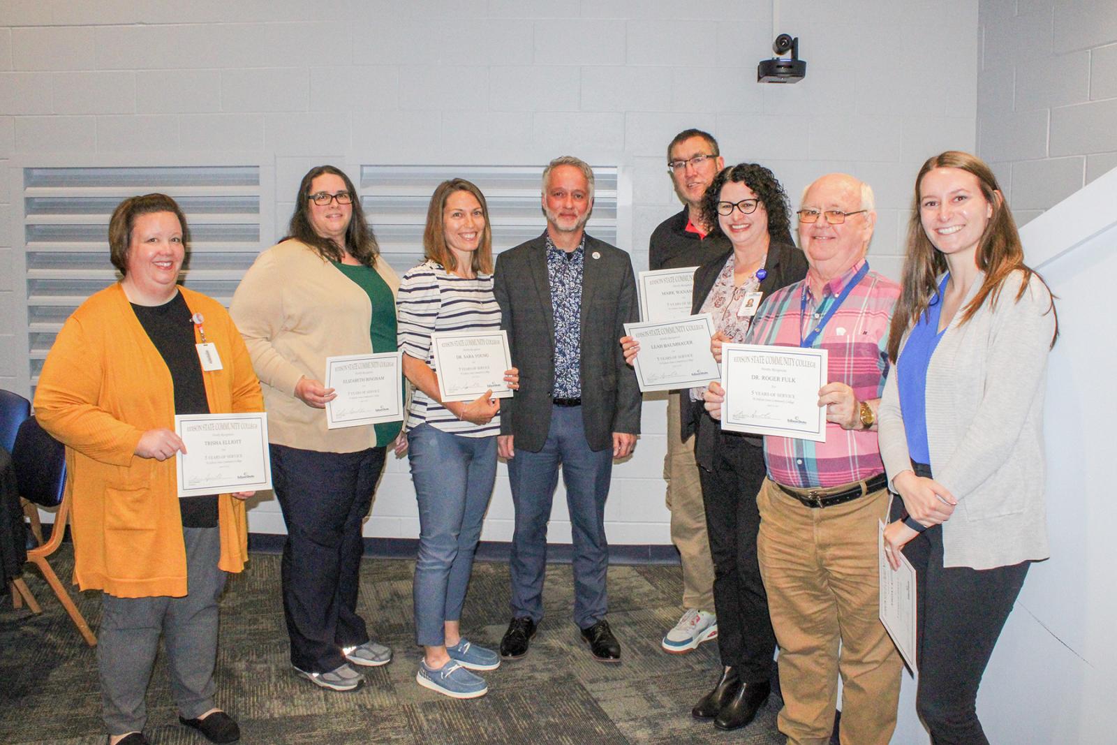 Honorees for 5 Years of Service