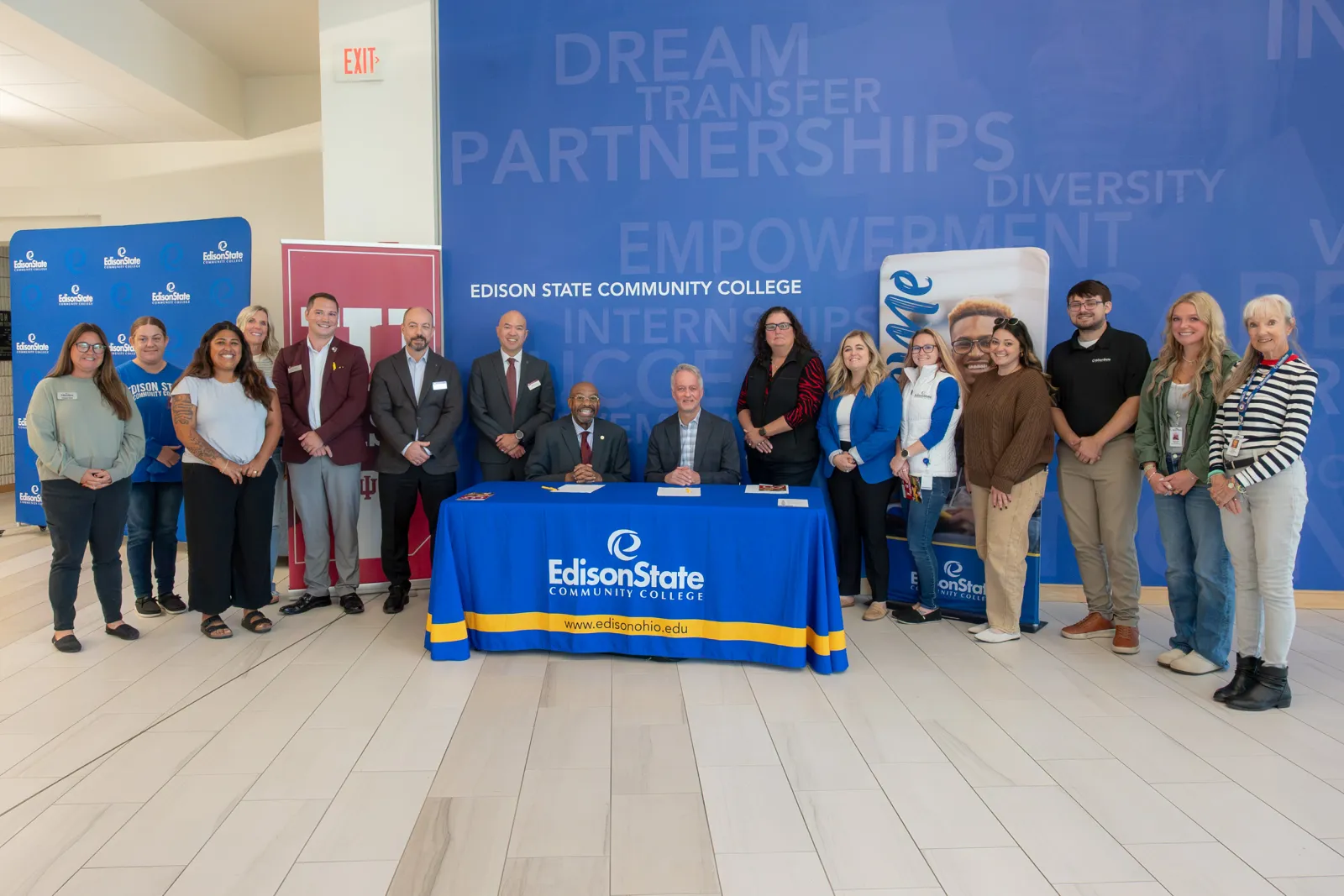 Edison State and IU East partnership signing event
